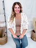 Cream & Latte Long Sleeve Open Knit Cardigan - Whiskey Skies - POL CLOTHING INC.