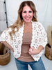 Cream & Latte Long Sleeve Open Knit Cardigan - Whiskey Skies - POL CLOTHING INC.