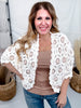 Cream & Latte Long Sleeve Open Knit Cardigan - Whiskey Skies - POL CLOTHING INC.