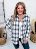 Cream & Olive Green Plaid Button Down Flannel Top - Whiskey Skies - SWEET GENERIS