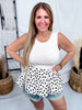 Cream Sleeveless Peplum Top With Black Polka Dot Bubble Hem - Whiskey Skies - BIBI