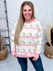 Cream Sweater With Heart Shaped Cherry Print - Whiskey Skies - BIBI