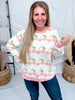 Cream Sweater With Heart Shaped Cherry Print - Whiskey Skies - BIBI