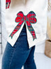 Cream Sweatshirt With Red Plaid "Merry" Patch - Whiskey Skies - BIBI