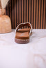 Cream & Tan "Betsy" Faux Hairon Sandals With Concho Accents - Whiskey Skies - VERY G