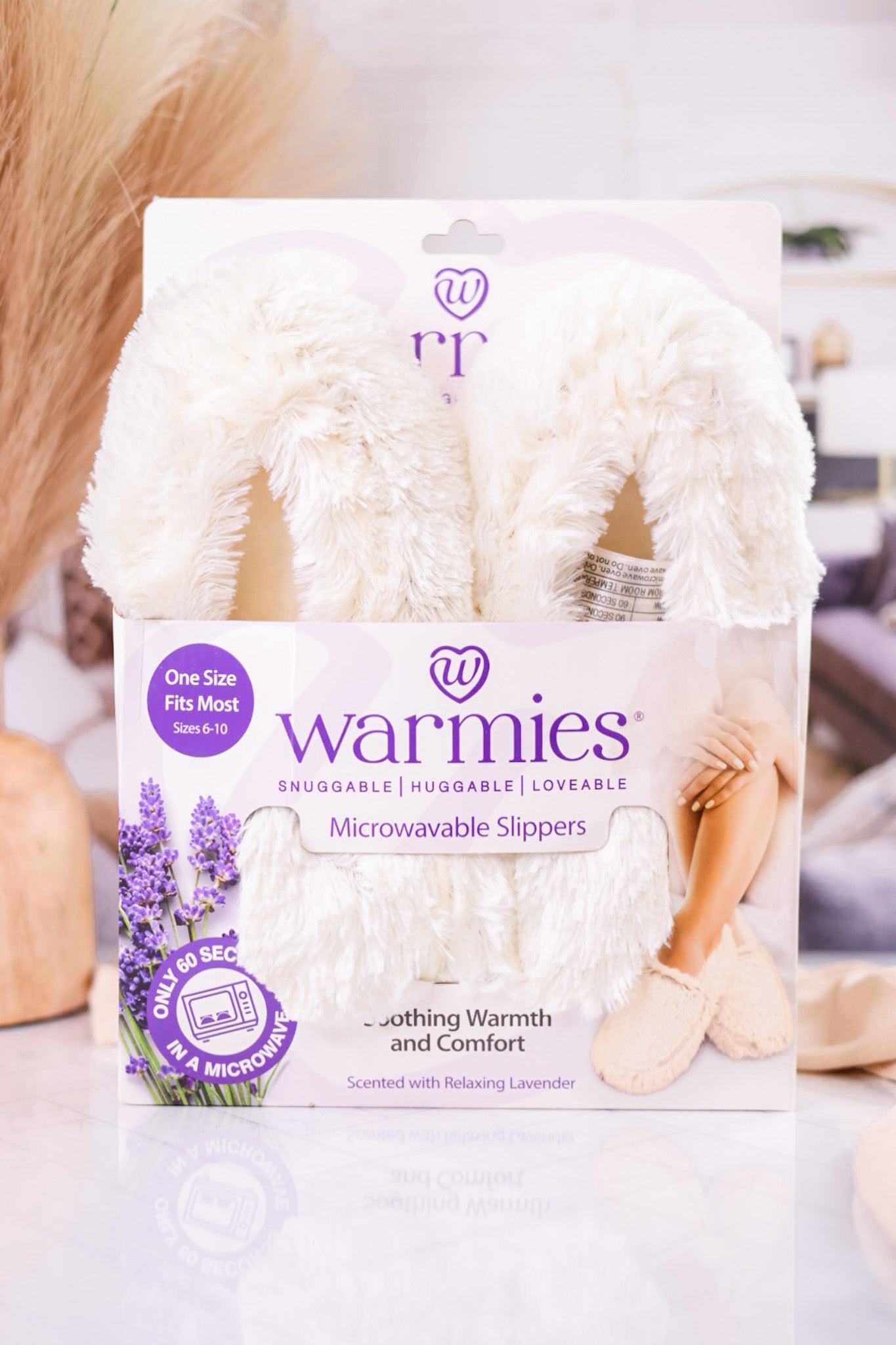 Cream Warmies Slippers - Whiskey Skies - WARMIES