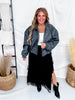 Cropped Black Faux Leather Jacket With Studs - Whiskey Skies - POLAGRAM + BAEVELY