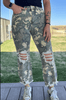 Cropped High Rise Distressed Camo Kreek Jeans - Whiskey Skies - STERLING KREEK