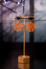 Crystal Spiders W/ Orange Web Halloween Earrings - Whiskey Skies - PERIWINKLE BY BARLOW