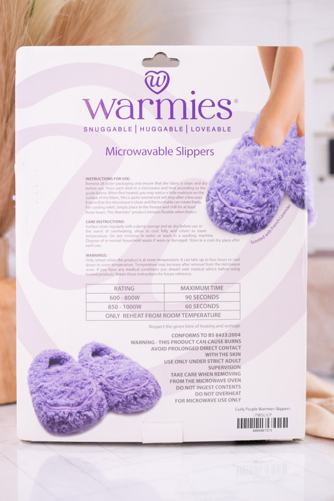 Curly Purple Warmies Slippers - Whiskey Skies - WARMIES