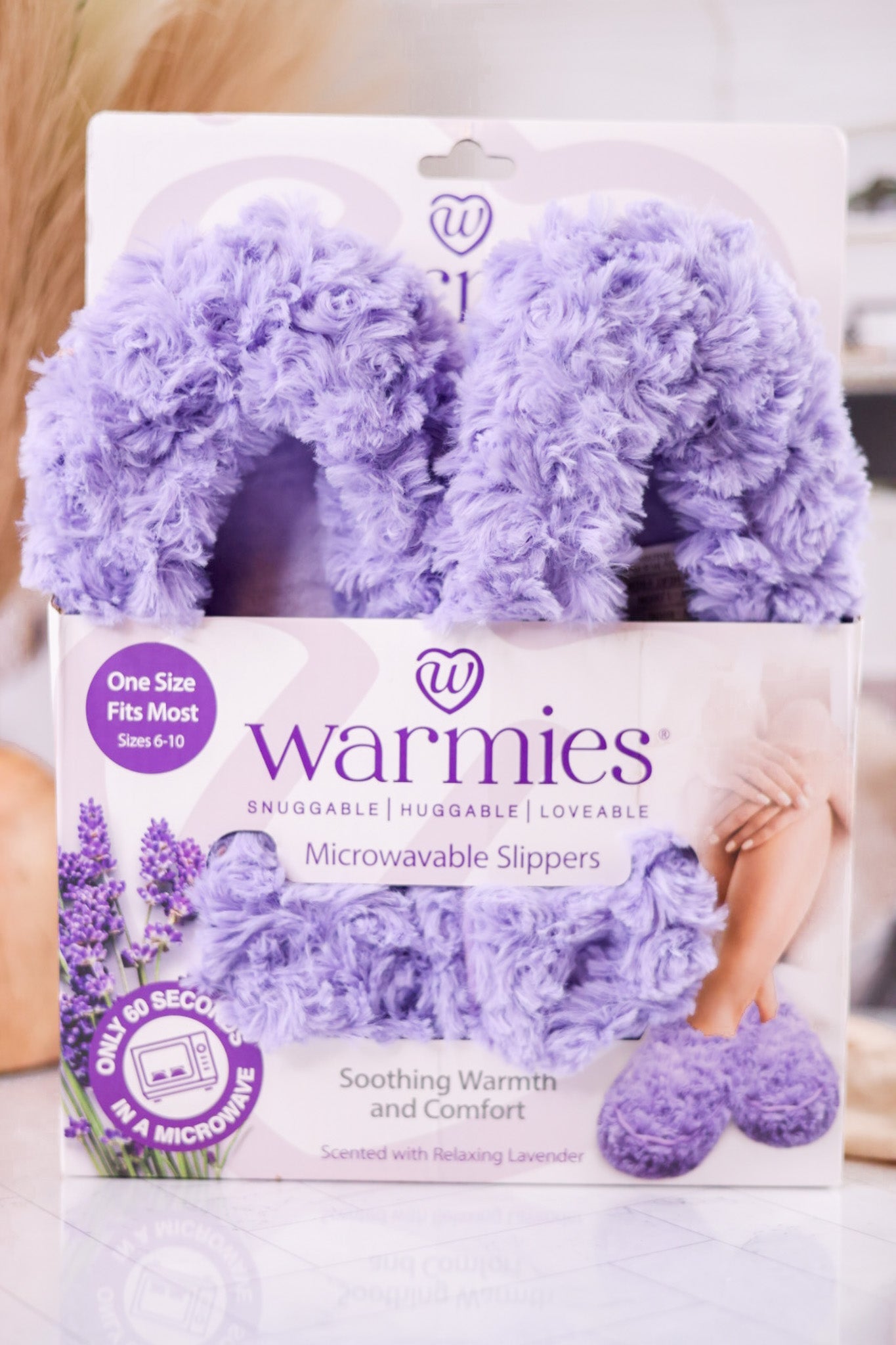 Curly Purple Warmies Slippers - Whiskey Skies - WARMIES