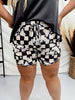 Daisy Black & White Checkered Lounge Shorts - Whiskey Skies - SHIRLEY & STONE