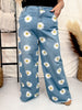 Daisy Embroidered Wide - Leg Jeans. - Whiskey Skies - DAVI & DANI