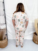 Daisy Pumpkin Loungewear Set With Short Sleeve Top & Joggers - Whiskey Skies - SHIRLEY & STONE