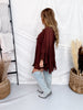 Dark Brown Ruffled V-Neck Mini Dress - Whiskey Skies - POLAGRAM + BAEVELY