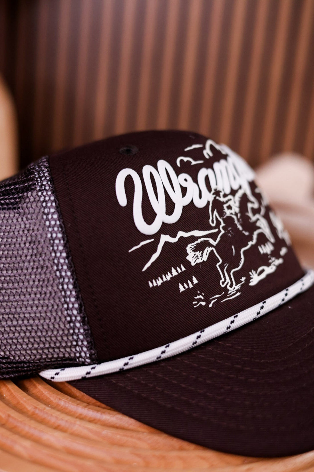 Dark Brown Wrangler "Trail Boss" Trucker Hat - Whiskey Skies - CAPX