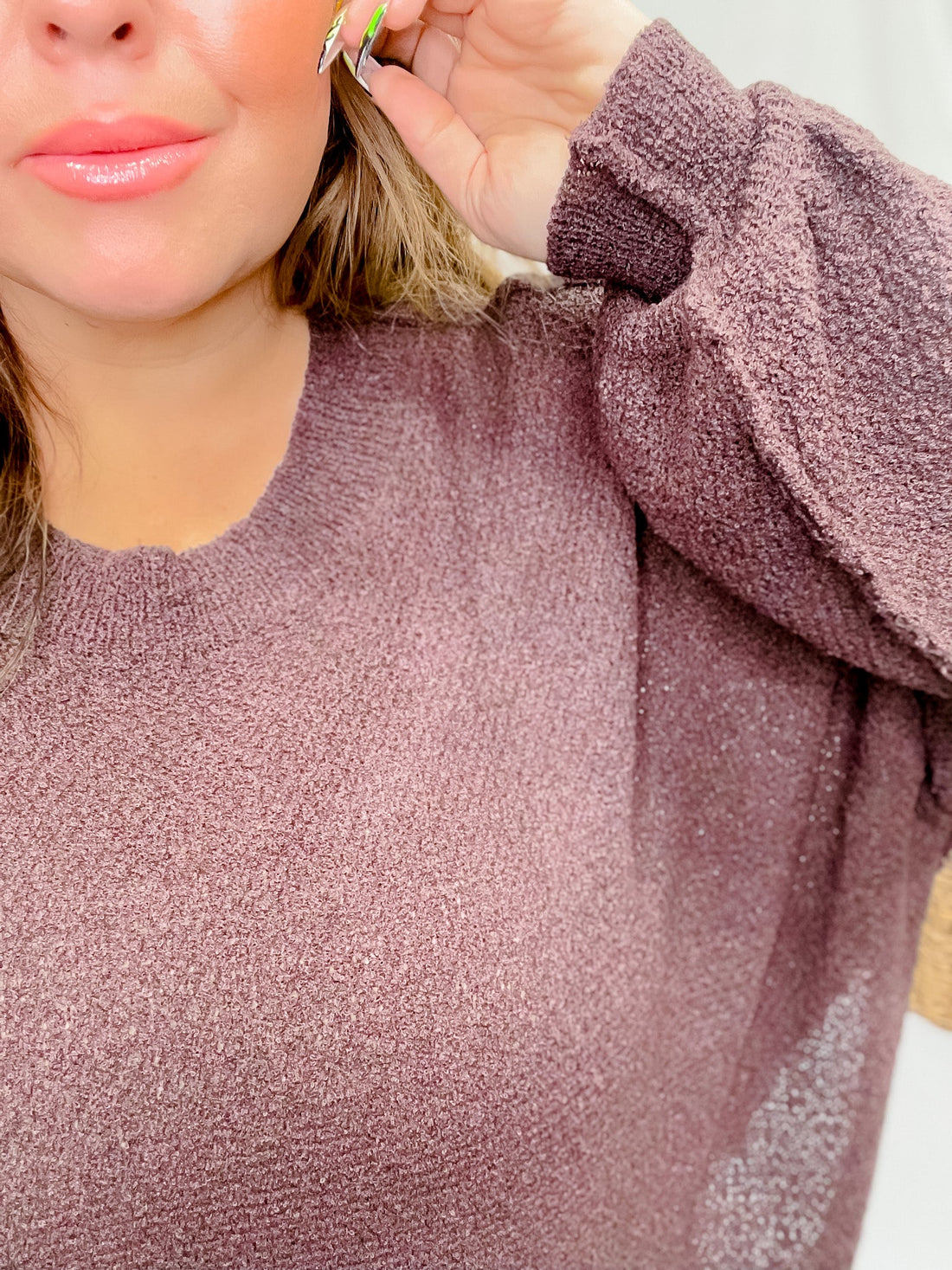 Dark Chocolate Oversized Pullover Sweater - Whiskey Skies - DAVI & DANI