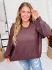 Dark Chocolate Oversized Pullover Sweater - Whiskey Skies - DAVI & DANI