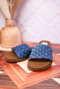 Dark Denim "Fitzy" Slide Sandals - Whiskey Skies - YELLOWBOX