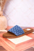 Dark Denim "Fitzy" Slide Sandals - Whiskey Skies - YELLOWBOX