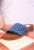 Dark Denim "Fitzy" Slide Sandals - Whiskey Skies - YELLOWBOX
