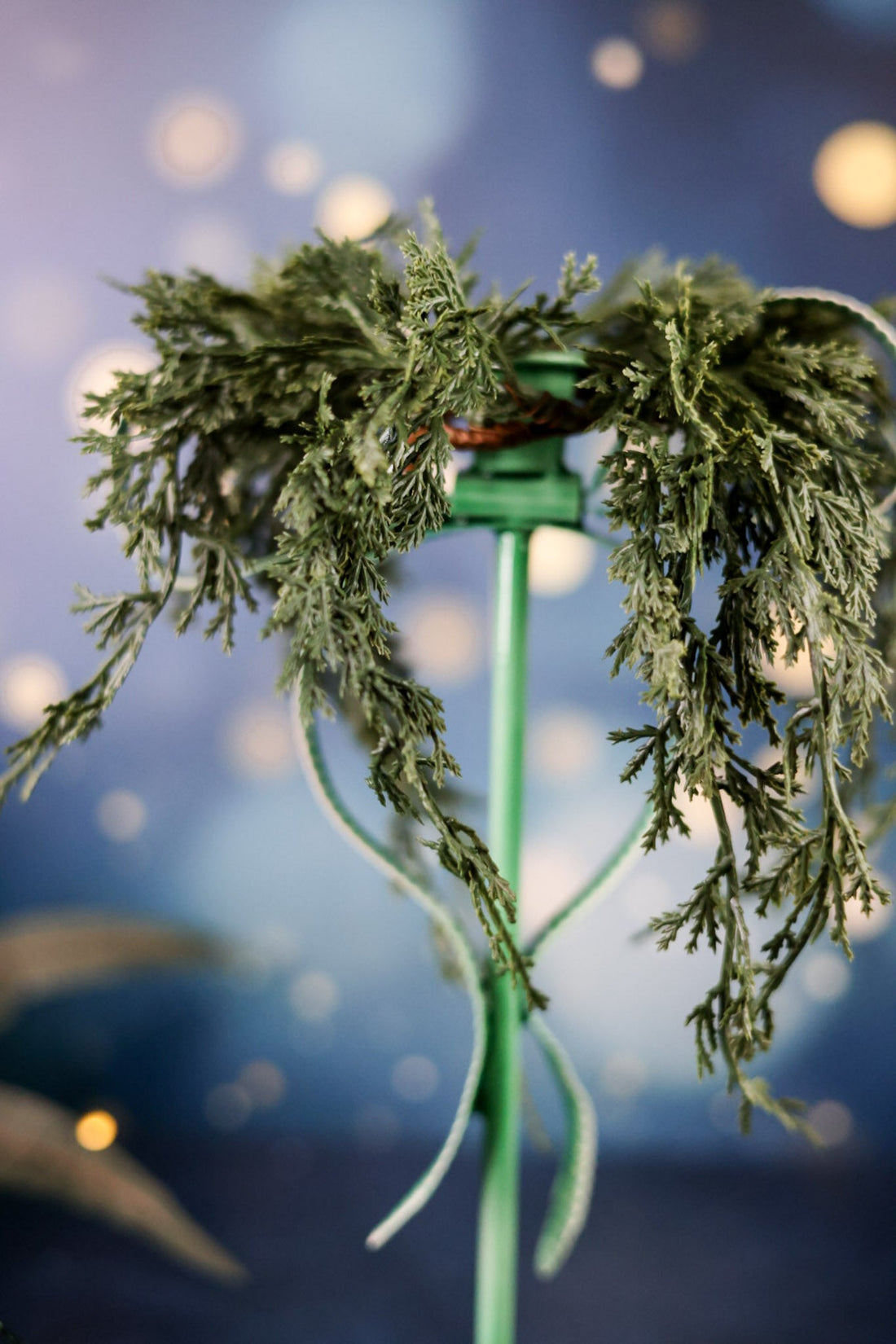 Dark Green Faux Juniper Mini Candlestick Ring - Whiskey Skies - WT COLLECTION