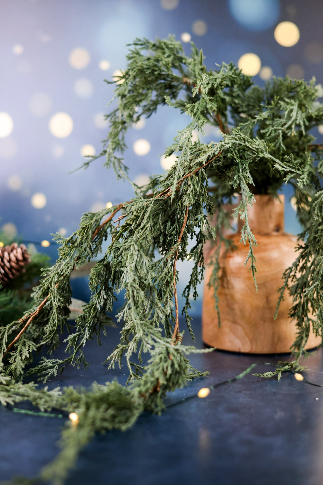 Dark Green Juniper Dripping Garland - Whiskey Skies - WT COLLECTION