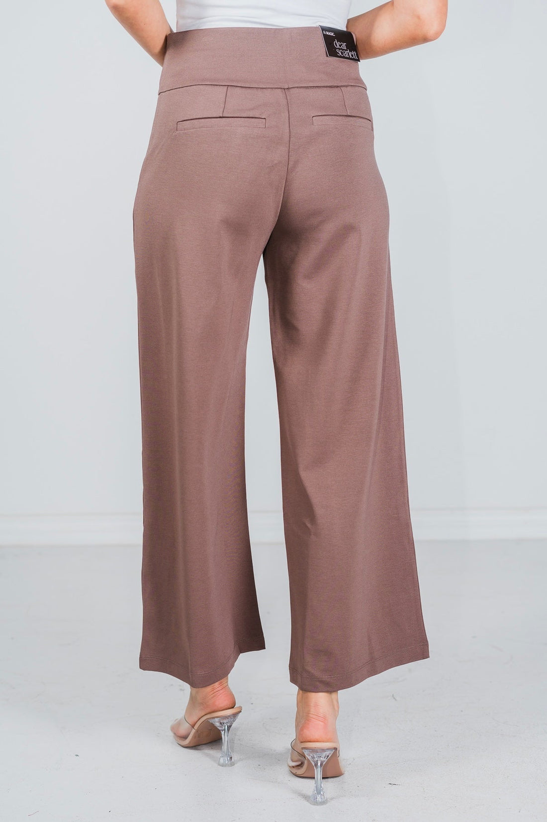 Dark Mocha Magic Wide Cropped Pants - Whiskey Skies - DEAR SCARLETT