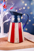 Decorative American Flag Rustic Metal Pitcher - Whiskey Skies - SPECIAL T IMPORTS INC