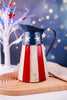 Decorative American Flag Rustic Metal Pitcher - Whiskey Skies - SPECIAL T IMPORTS INC