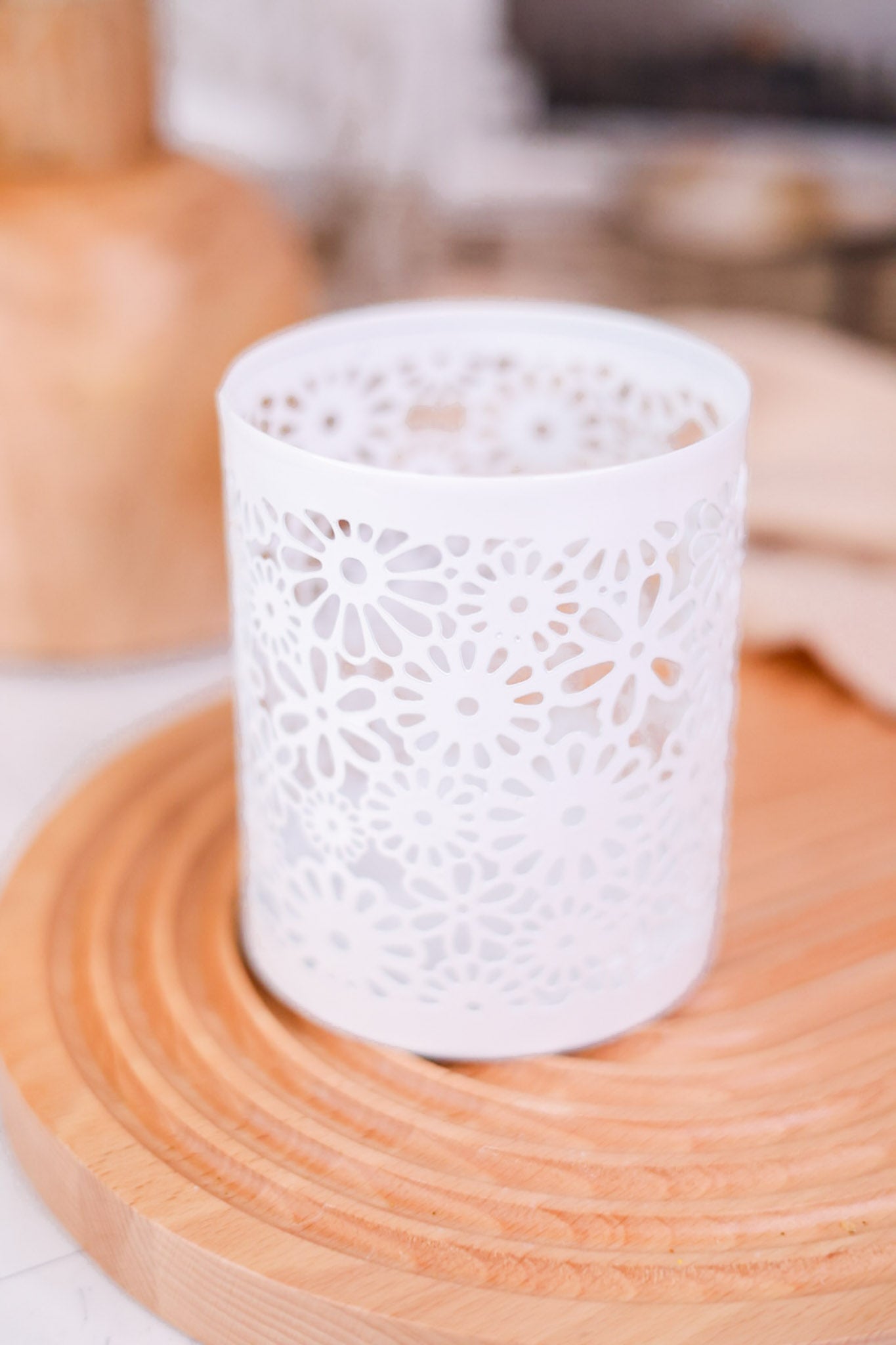 Decorative Metal Cups with Daisy Cutouts - Whiskey Skies - WT COLLECTION