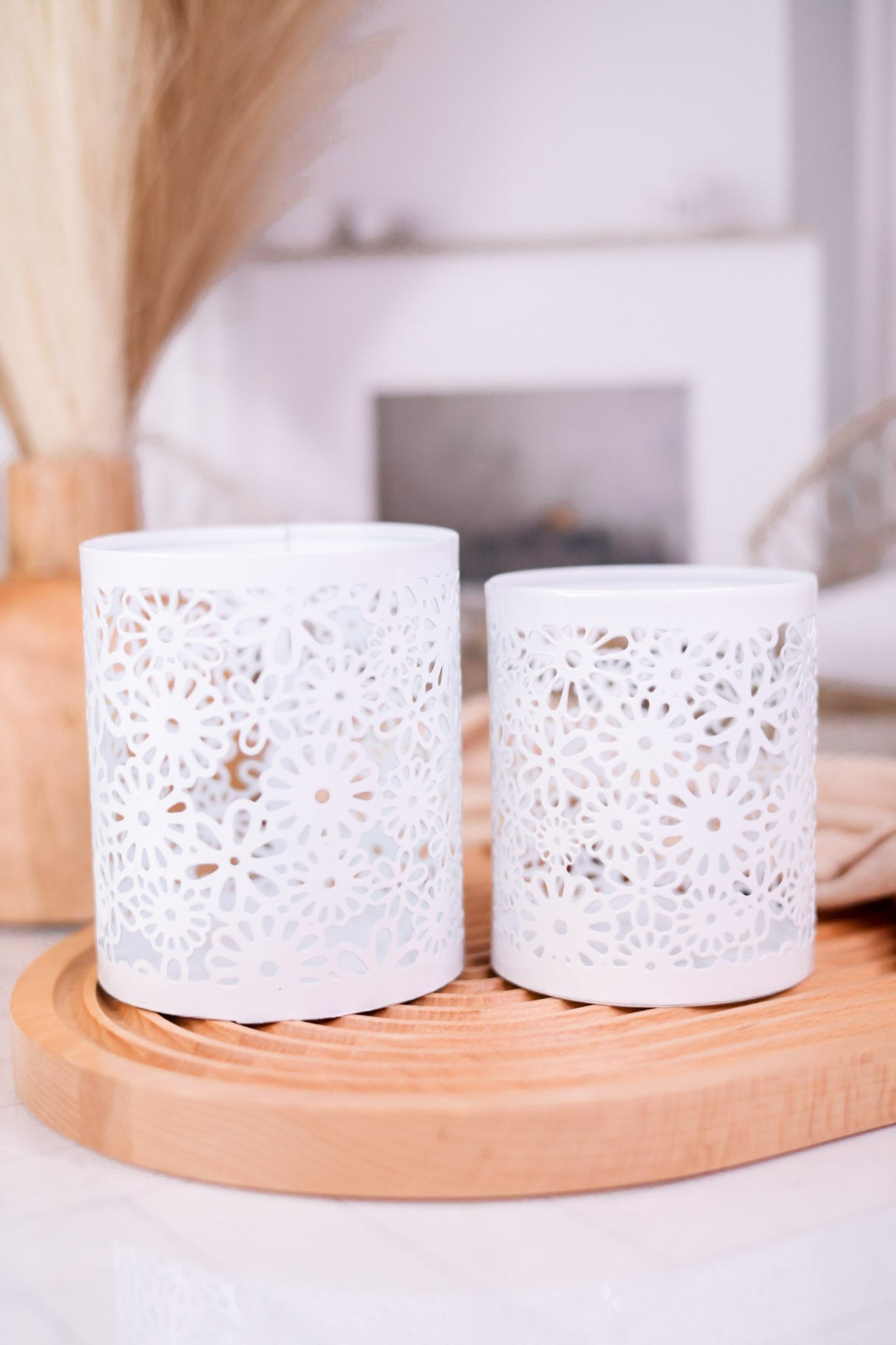 Decorative Metal Cups with Daisy Cutouts - Whiskey Skies - WT COLLECTION