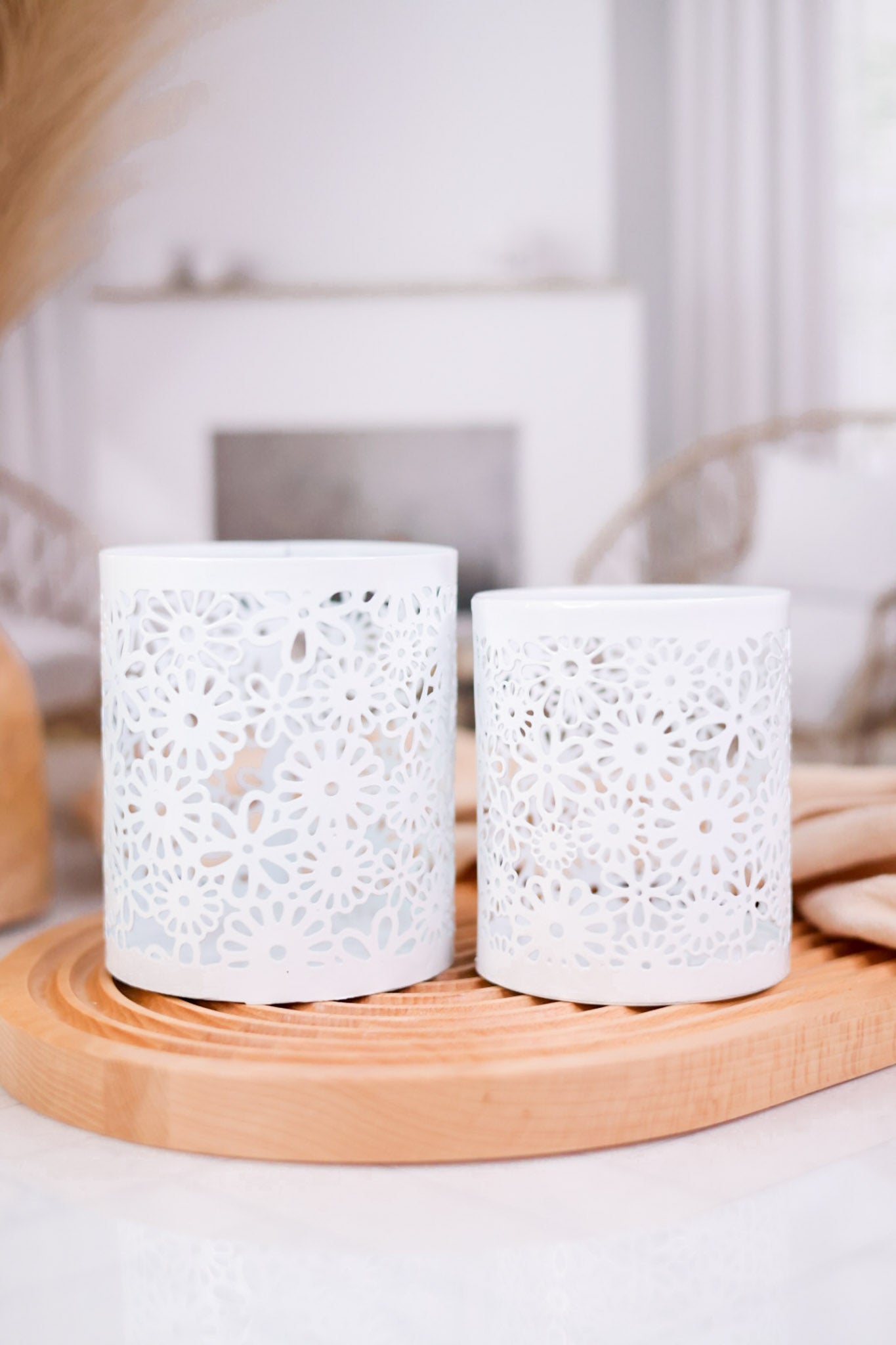 Decorative Metal Cups with Daisy Cutouts - Whiskey Skies - WT COLLECTION