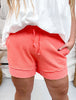 Deep Coral French Terry Stevie Shorts - Whiskey Skies - MICHELLE MAE