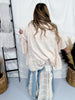 Denim and Lace Wide Leg Flare Pants - Whiskey Skies - OLI & HALI