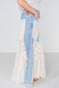 Denim and Lace Wide Leg Flare Pants - Whiskey Skies - OLI & HALI