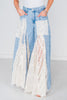 Denim and Lace Wide Leg Flare Pants - Whiskey Skies - OLI & HALI