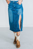 Denim Dreams Skirt with Bow Detail - Whiskey Skies - 2 FLY CO.