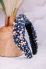 Denim Rhinestone & Pearl Knot Headband - Whiskey Skies - ESTELLER