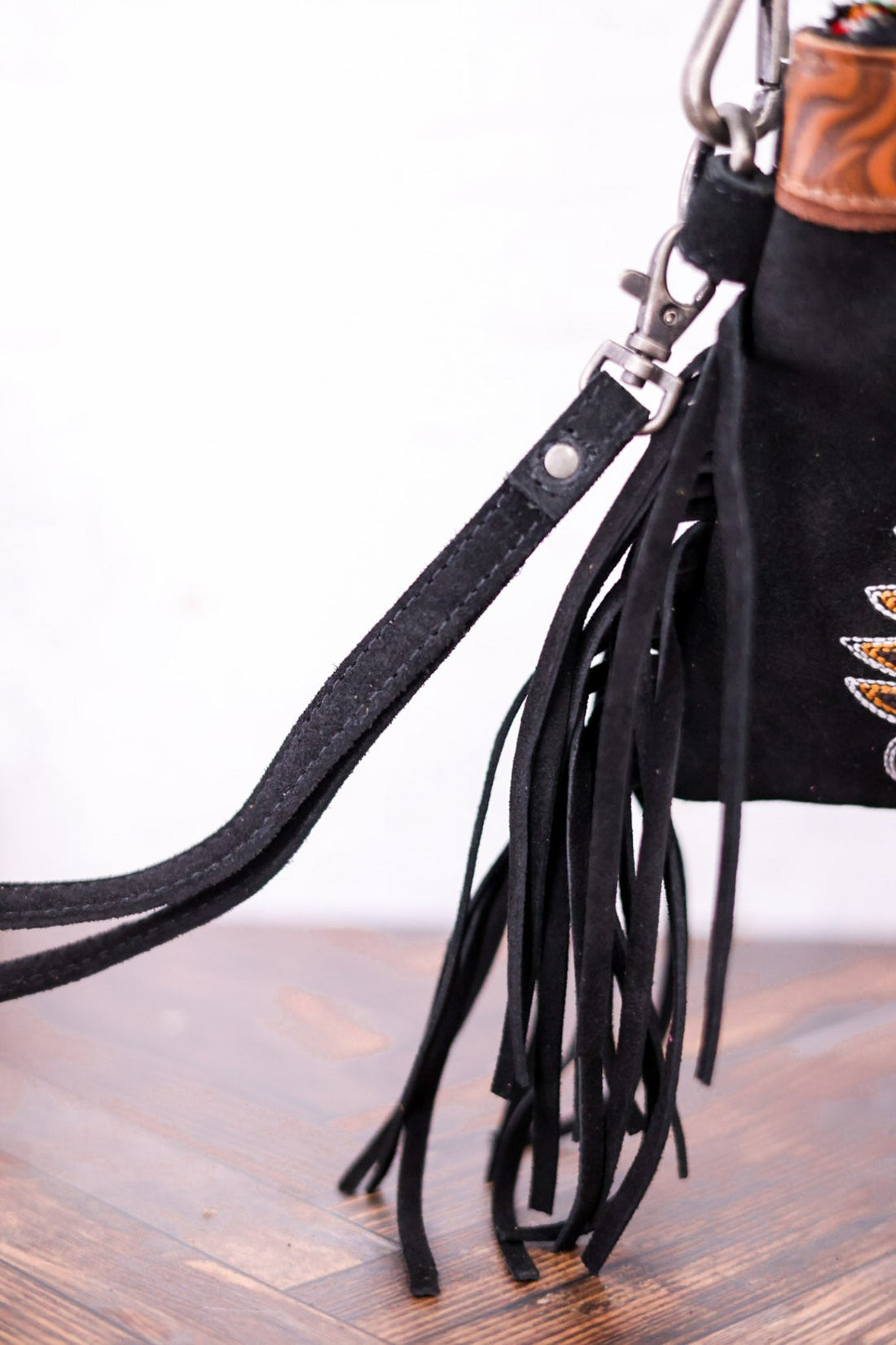 Desert Wing Black Crossbody Bag - Whiskey Skies - MYRA BAGS
