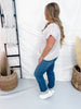 Diamond Patterned Knit Short Sleeve Top In Washed Taupe - Whiskey Skies - BIBI