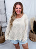Diamond Patterned Knit Sweater With Sequin Accents - Whiskey Skies - BIBI
