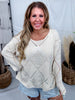Diamond Patterned Knit Sweater With Sequin Accents - Whiskey Skies - BIBI
