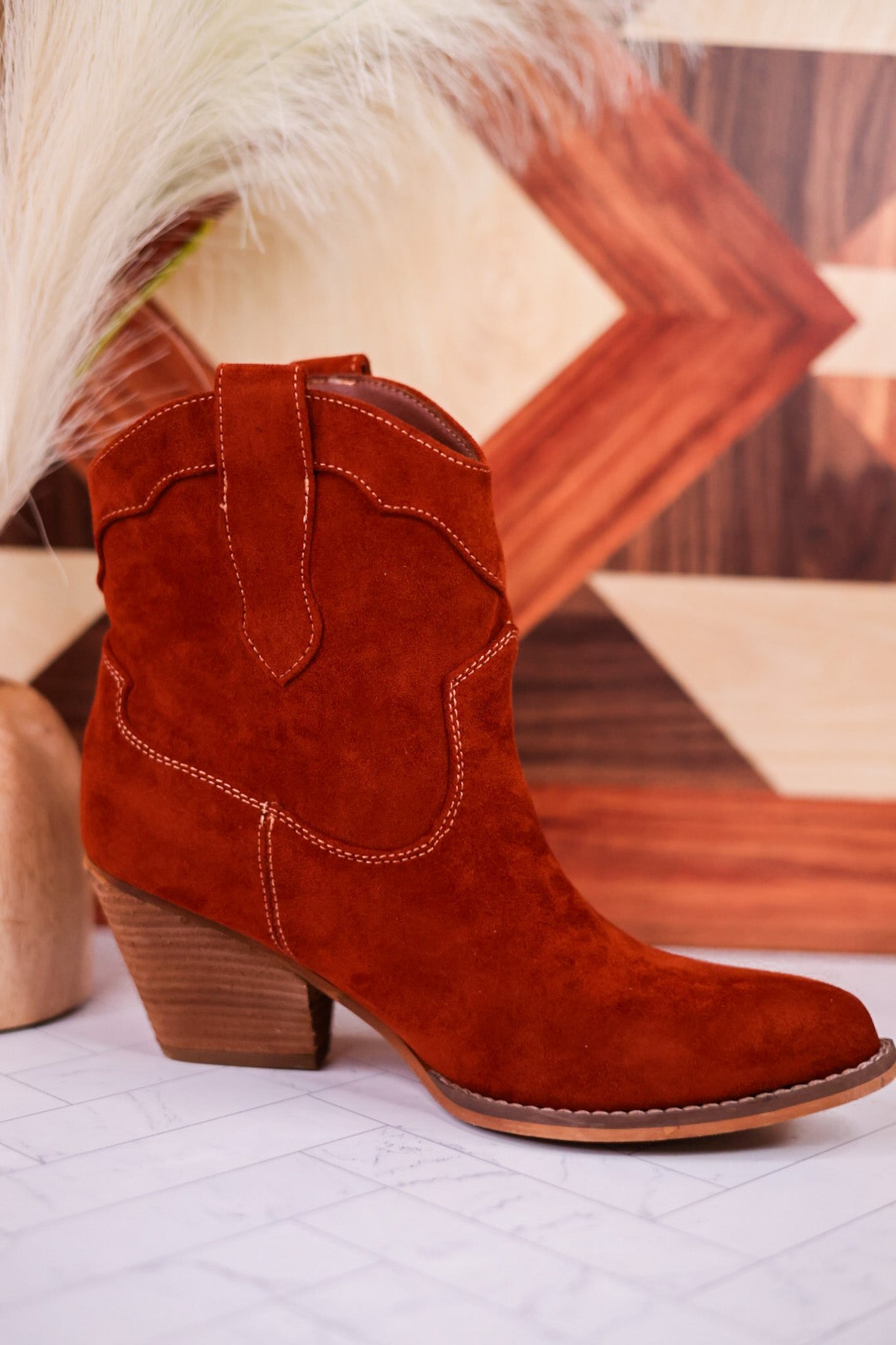 Dierdra Ankle Boots in Rust - Whiskey Skies - VERY G