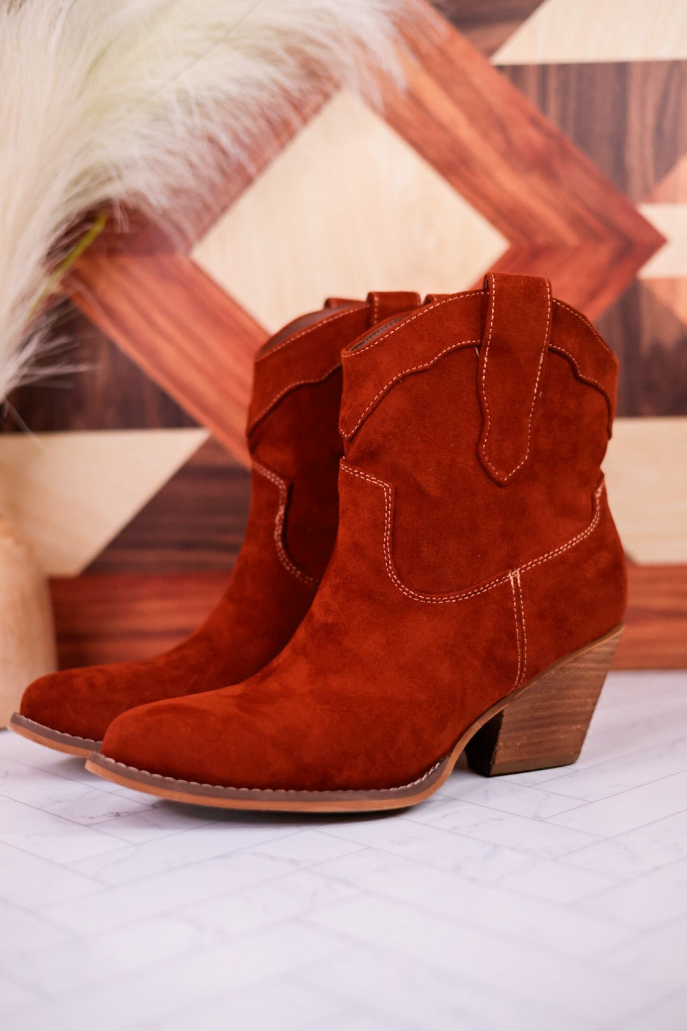 Dierdra Ankle Boots in Rust - Whiskey Skies - VERY G