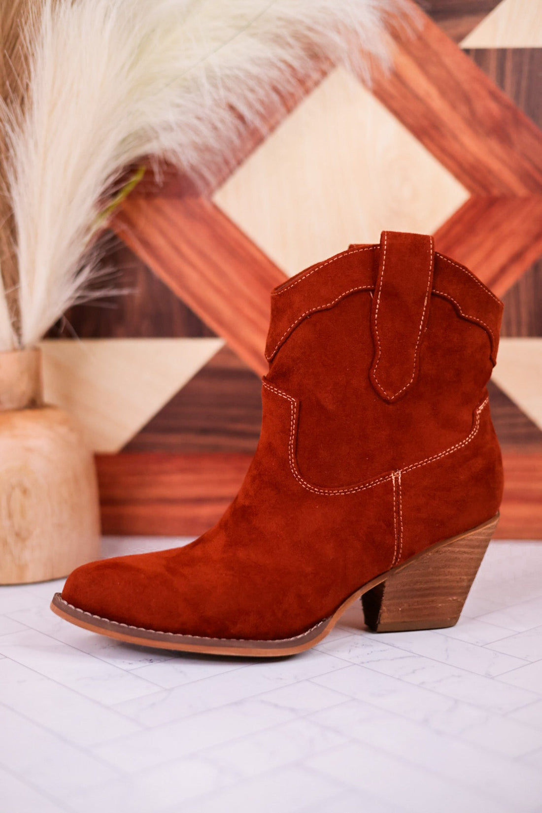 Dierdra Ankle Boots in Rust - Whiskey Skies - VERY G