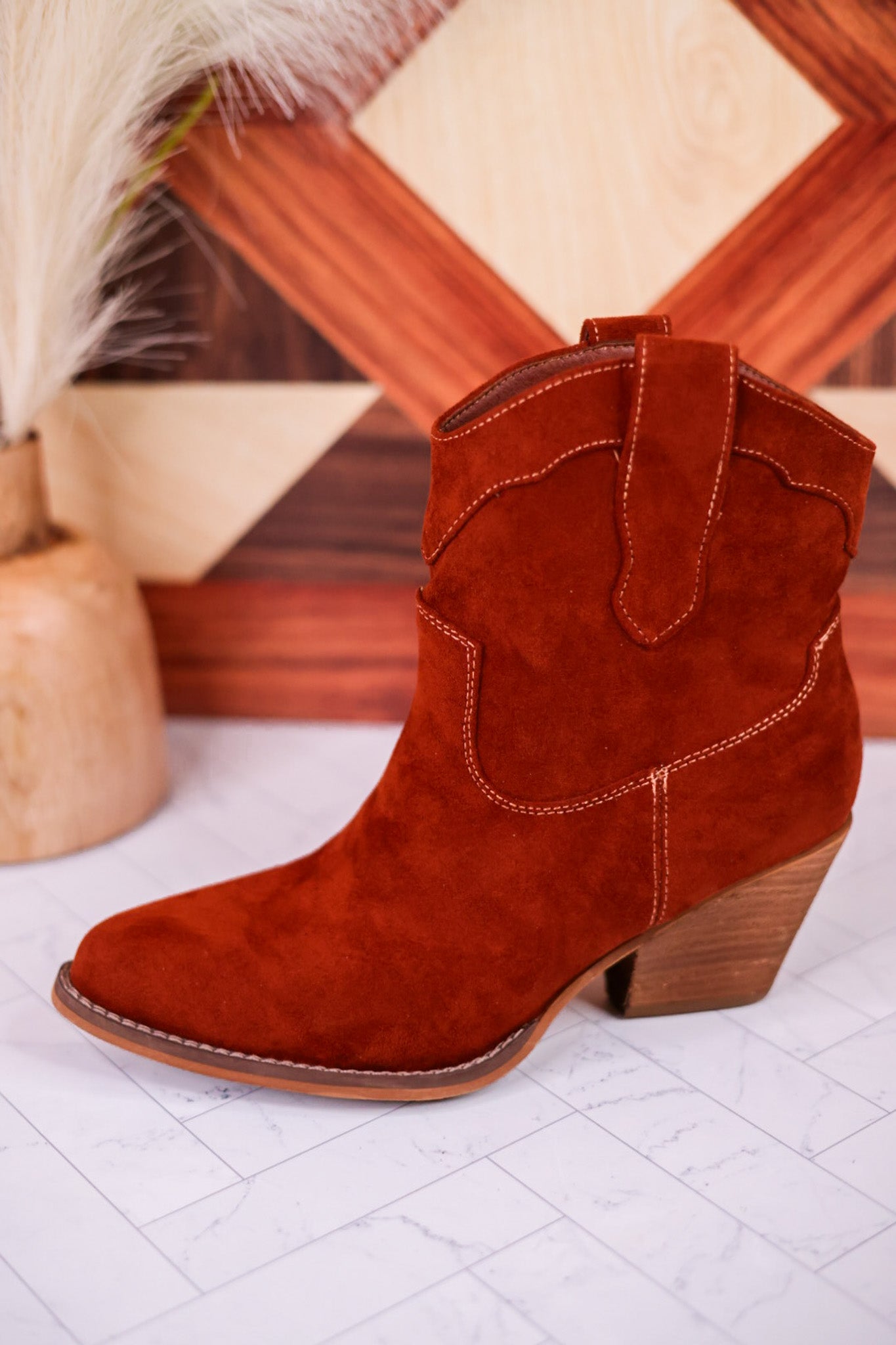 Dierdra Ankle Boots in Rust - Whiskey Skies - VERY G