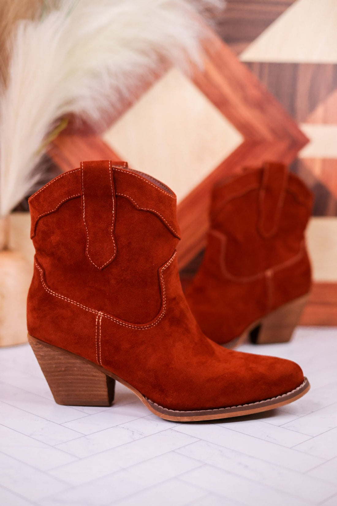 Dierdra Ankle Boots in Rust - Whiskey Skies - VERY G