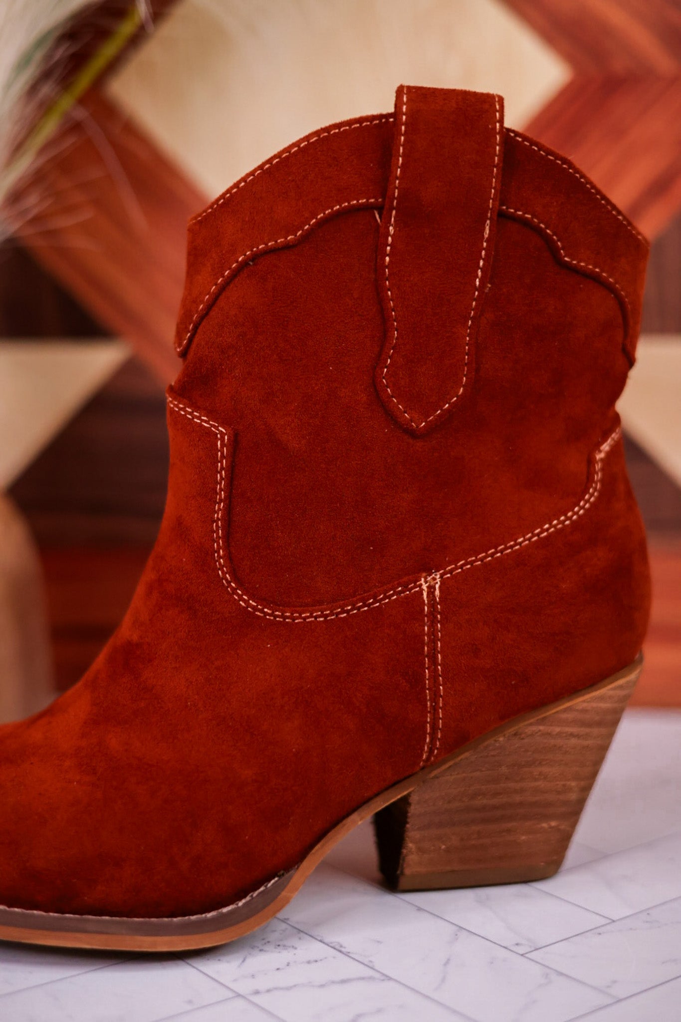 Dierdra Ankle Boots in Rust - Whiskey Skies - VERY G