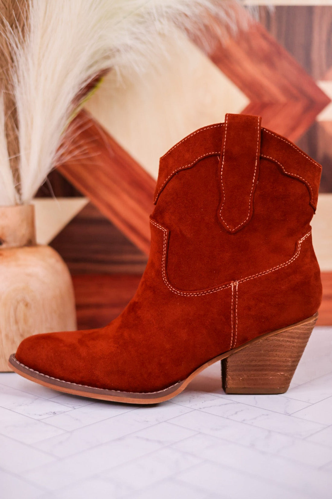 Dierdra Ankle Boots in Rust - Whiskey Skies - VERY G